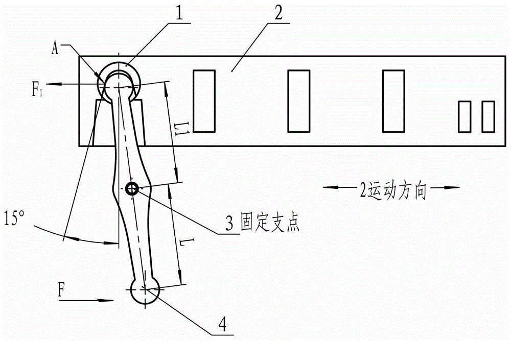 本实用新型涉及一种传动结构尤其是涉及一种省力杠杆传动结构