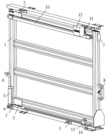 车载式方舱用立式伸缩悬挂固定框架的制作方法