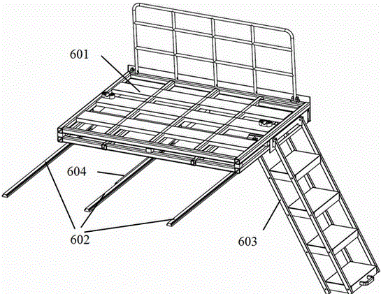 车载方舱用伸缩攀踏工作平台的制作方法