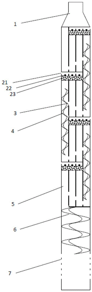 一种多级绕流分离迷宫式脱气螺旋举升气锚的制作方法