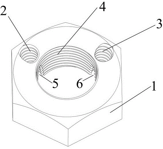 一种斜孔式加固不松动螺母的制作方法