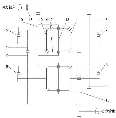 一种双差速器三级变速传动系统单元的技术方案的制作方法