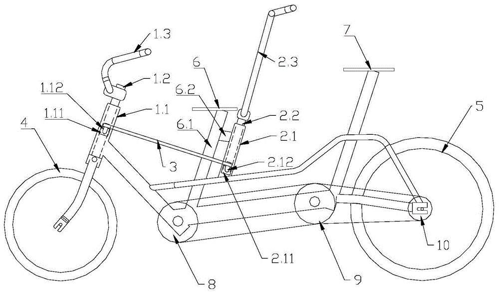 一种亲子自行车结构及具有该结构的亲子自行车的制作方法