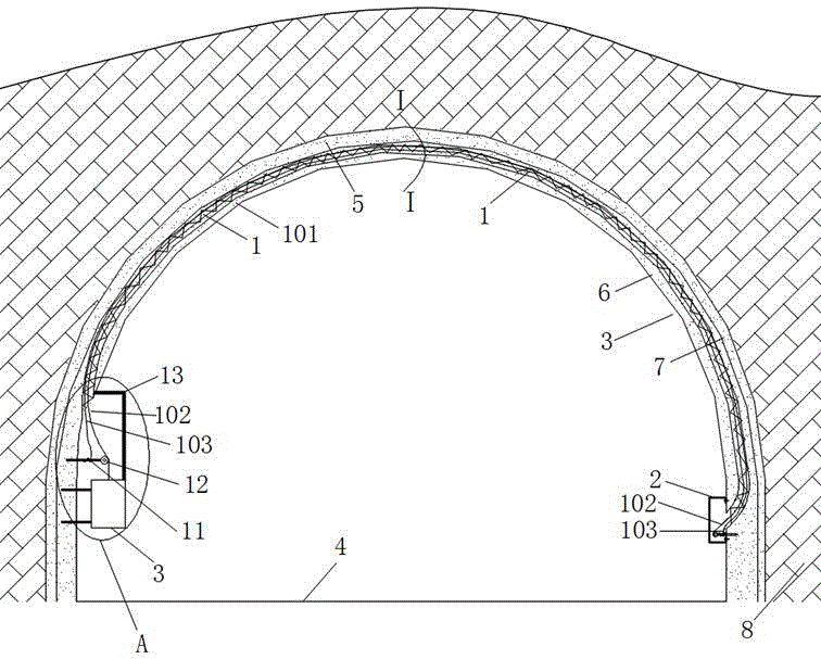 一种公路隧道拱圈变形量实时监测装置的制作方法