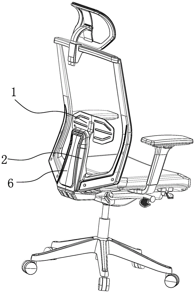 椅子腰靠和后支撑板的连接机构的制作方法