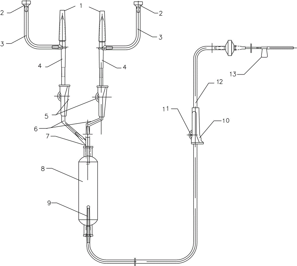 一种自动排气双插式输液器的制作方法