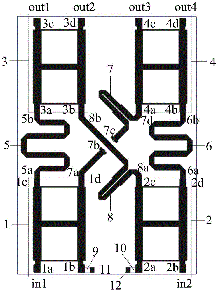 一种2×4巴特勒矩阵波束形成网络的制作方法