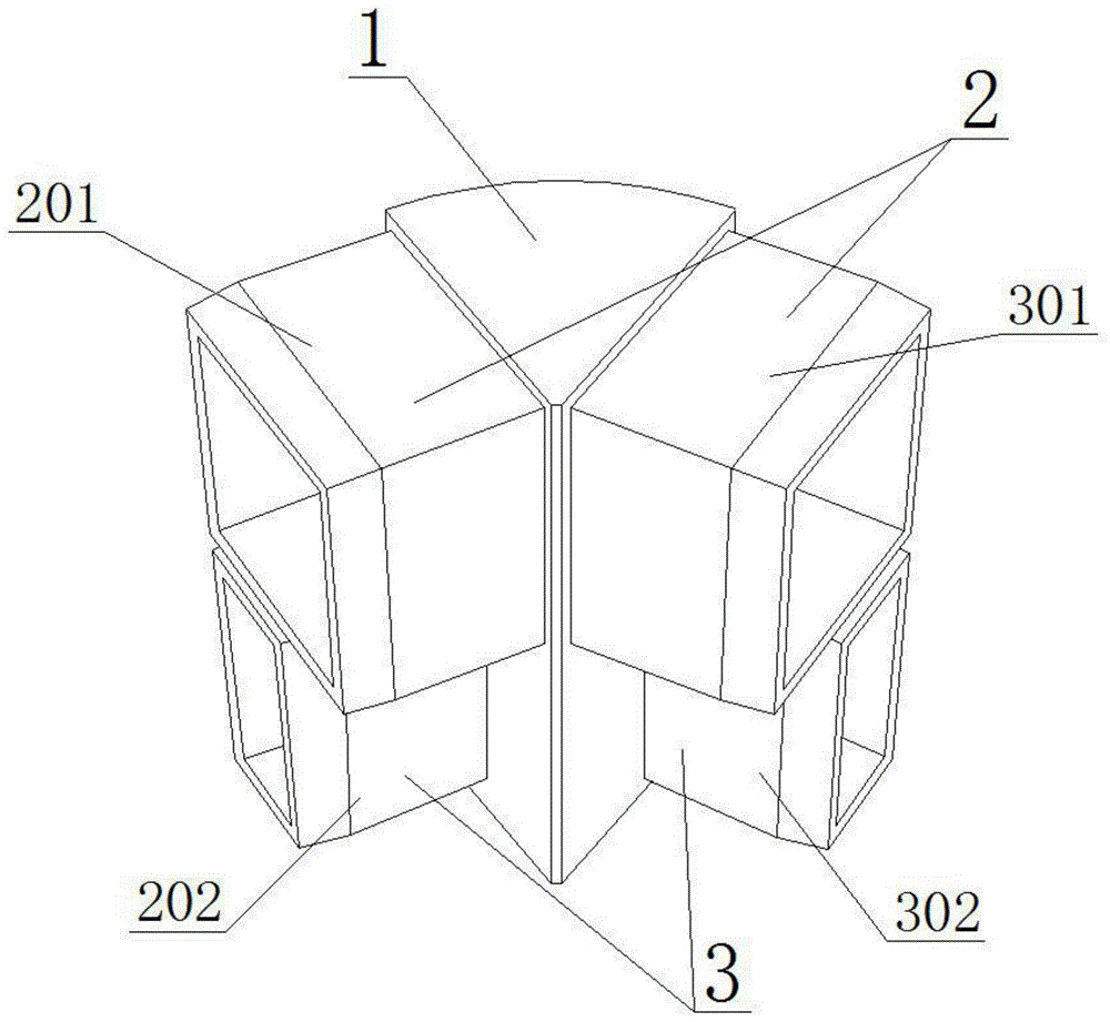 一种花箱用横向双层插接转角连接件的制作方法