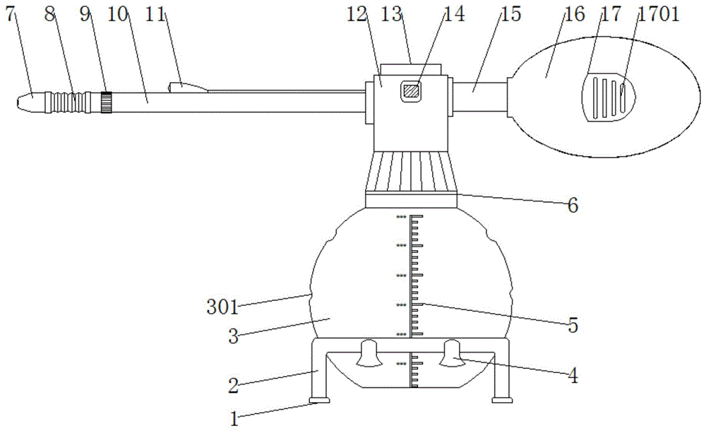 一种带支架的麻醉科用喉部喷雾器的制作方法