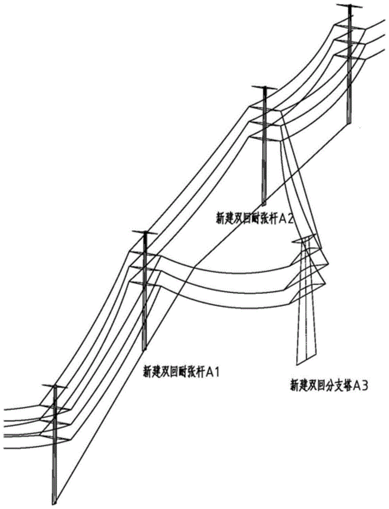 双回线路中开断其中一回线路的接线结构的制作方法