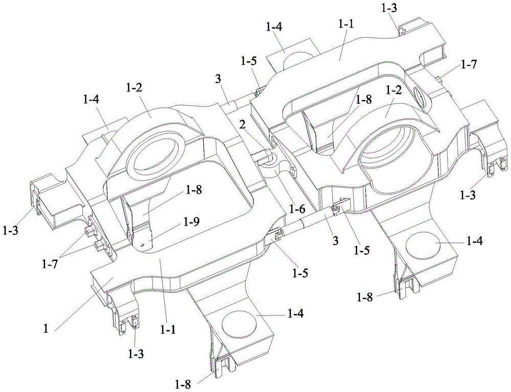 单轨列车转轴连挂式构架的制作方法