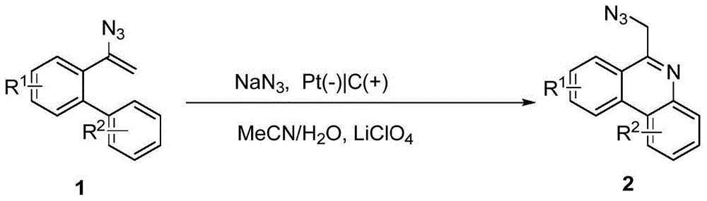 一种电化学合成6-叠氮甲基菲啶类化合物的方法与流程