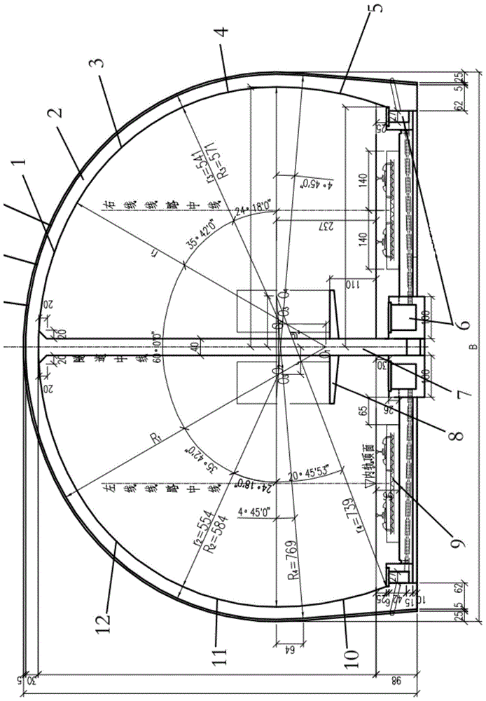 基于市域D型车限界设计的单洞双线射流风机隧道断面的制作方法