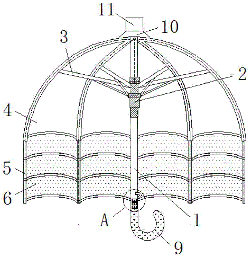 一种方便伞骨锁死的防盗型雨伞的制作方法