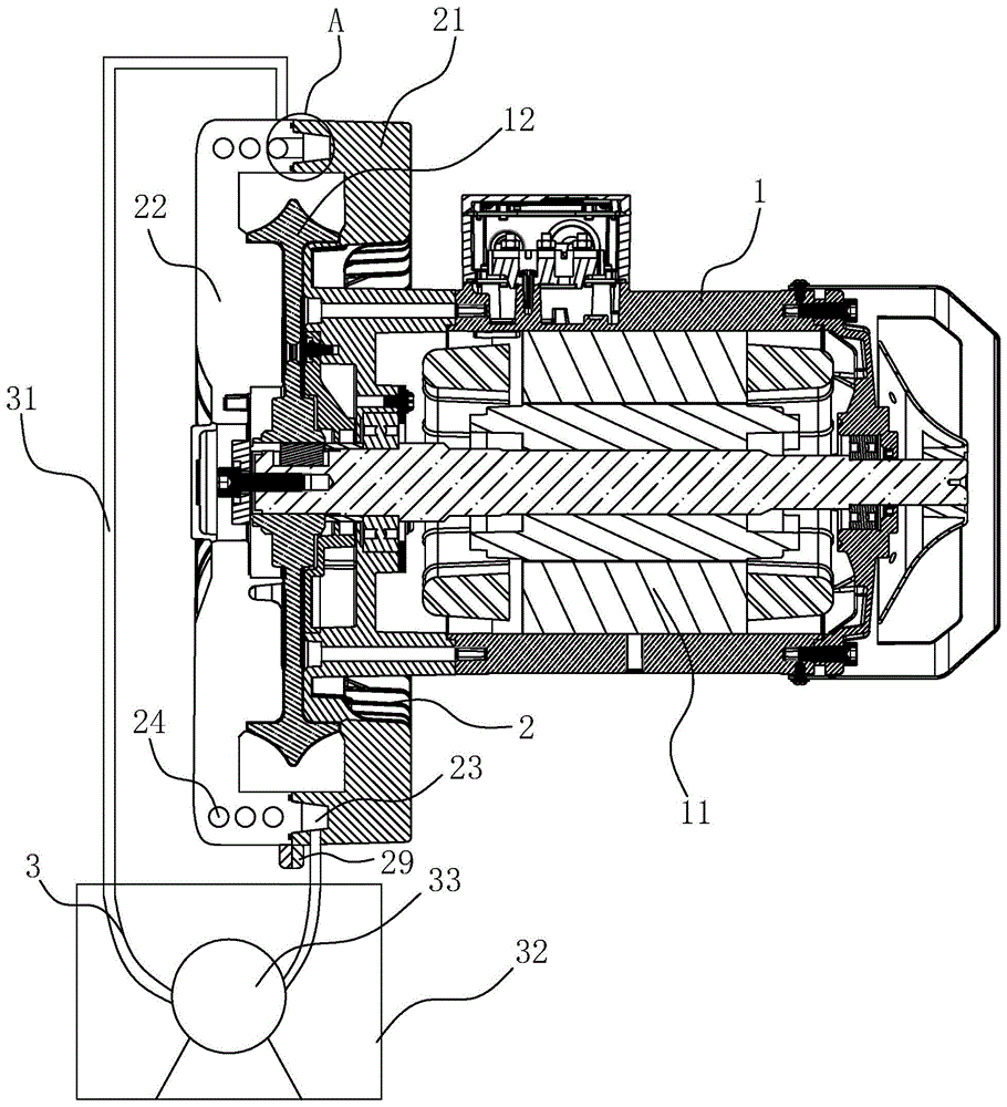 一种循环冷却式漩涡式气泵的制作方法