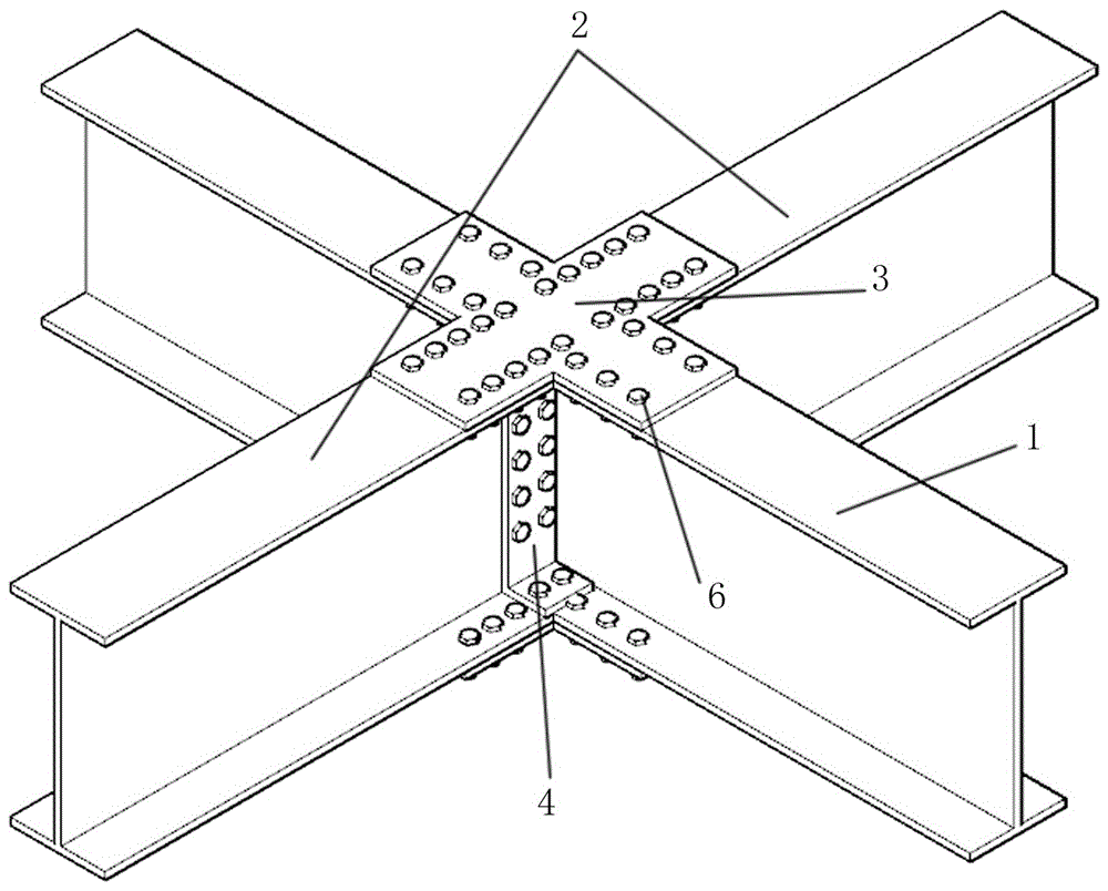 一种工字钢梁十字型连接结构的制作方法