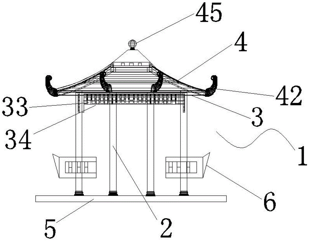 圆柱六角凉亭的制作方法