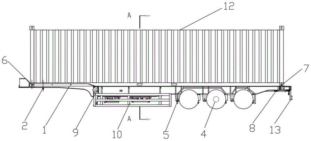 一种公路及铁路两用直挂式集装箱半挂车的制作方法
