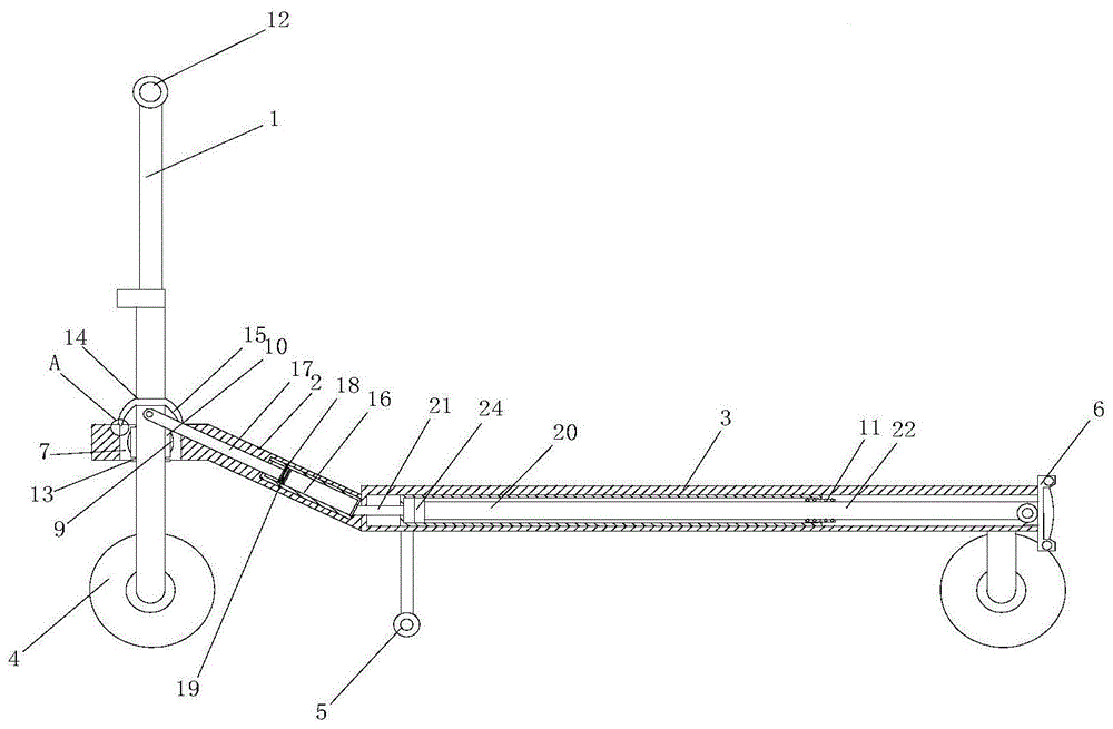 一种具备前桥折叠气杆的滑板车的制作方法