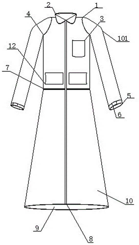 一种手术室护士专用护理服的制作方法