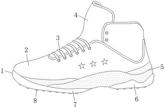 一种防滑防水型篮球鞋的制作方法