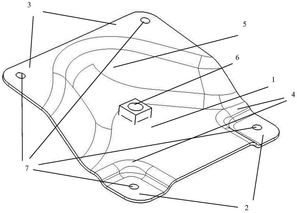 一种乘用车铝合金发动机罩空气弹簧加强板的制作方法