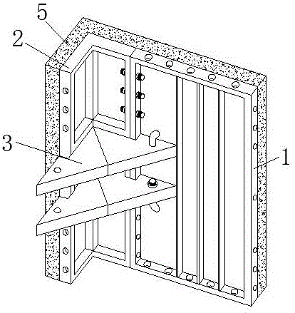 一种铝合金模板体系中的背楞阴角活连装置的制作方法