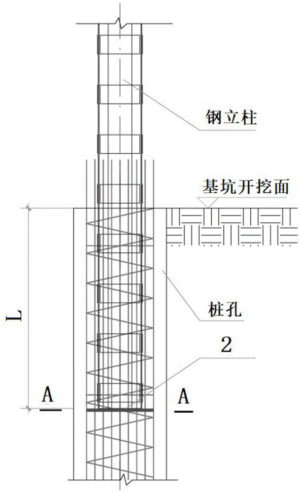 一种立柱桩中钢立柱与钢筋笼搭接长度控制装置的制作方法