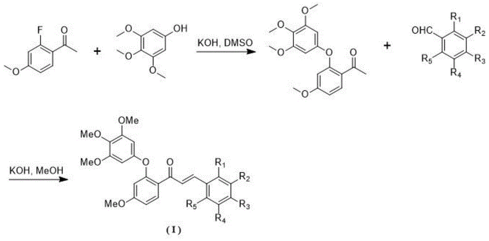 一种二苯醚查尔酮类微管蛋白抑制剂及制备方法与应用与流程