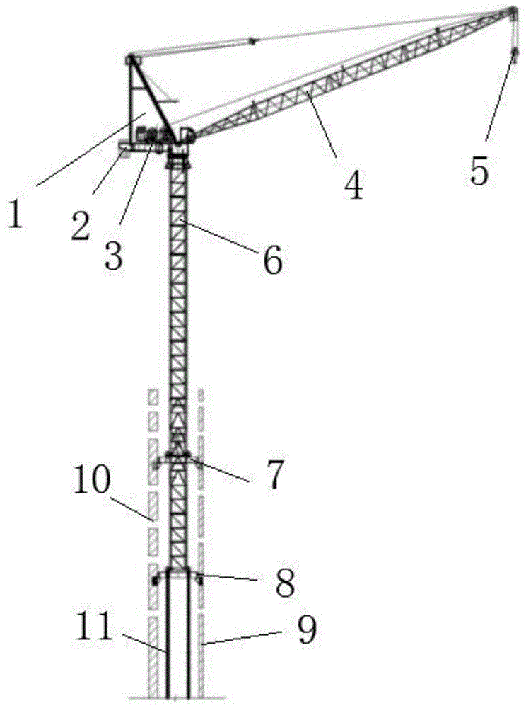 一种提高内爬动臂塔吊临时支撑架安全性的方法与流程