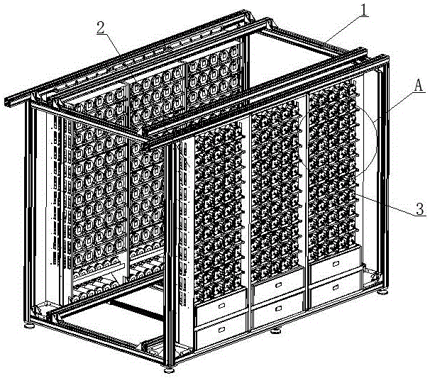 一种颗粒形中药存储料仓的药柜结构的制作方法