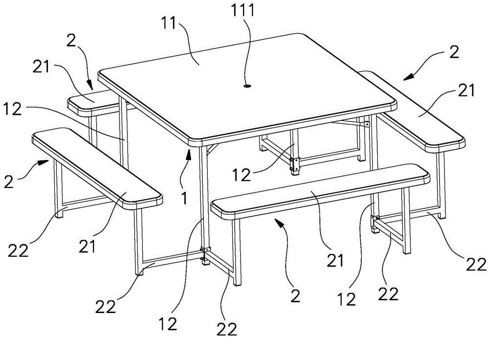 桌凳一体户外桌的制作方法