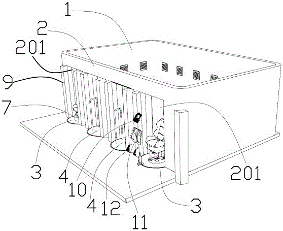 一种VR大空间游戏进出旋转门的制作方法