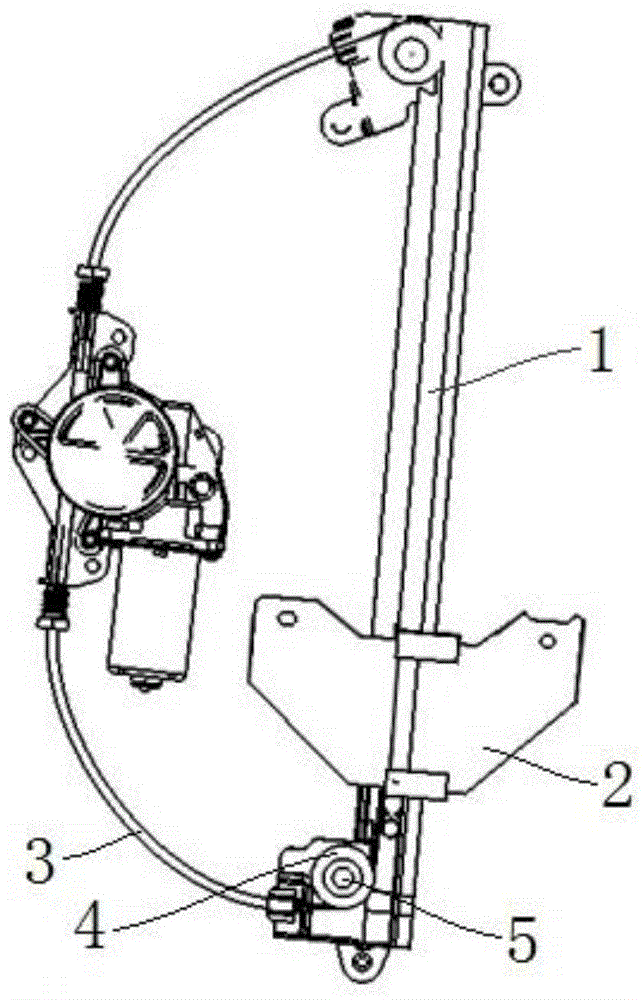 一种汽车玻璃升降器拉锁的导向安装结构的制作方法