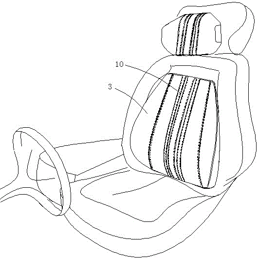 2的《一种去甲醛的汽车坐垫,包括活性炭吸附层1,透气层2以及麻布