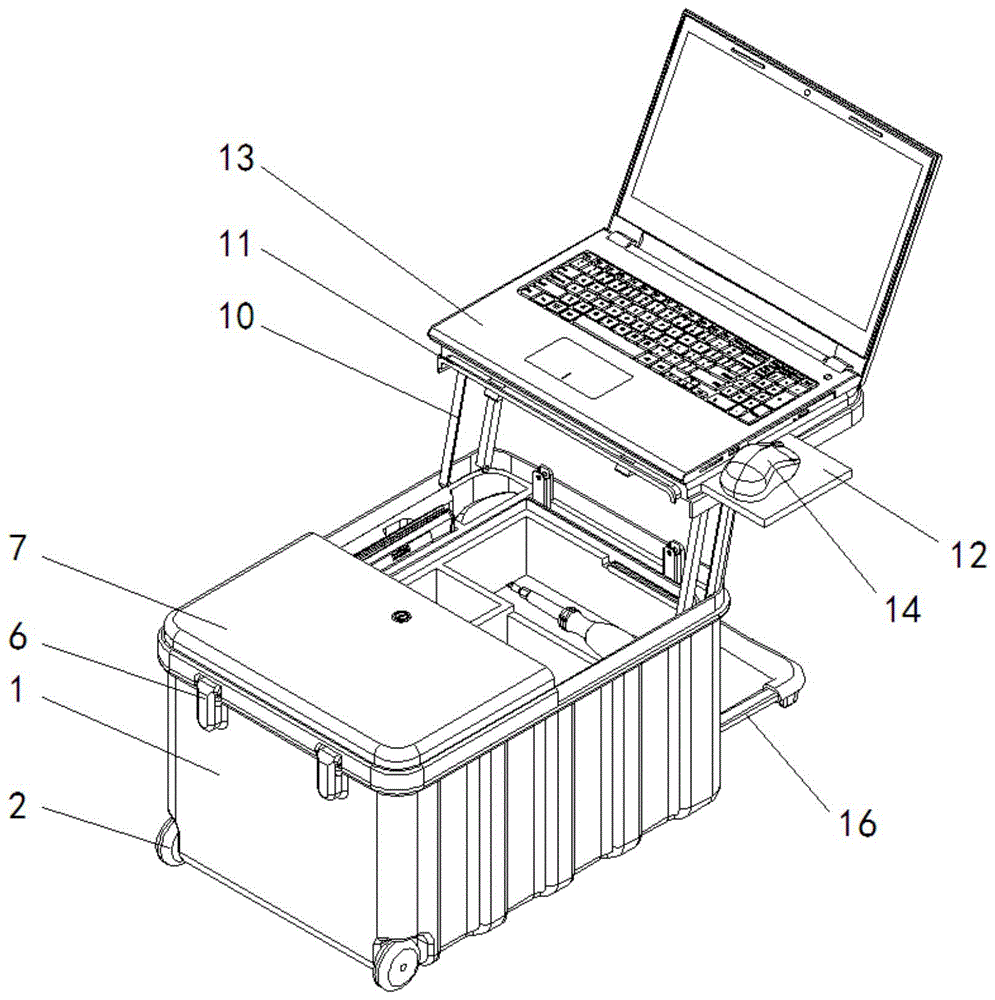 一种便携可折叠多功能电脑桌工具箱的制作方法