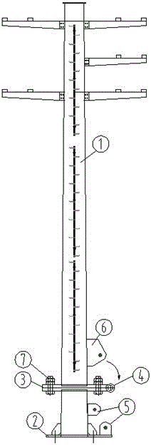 高强钢可倾式电力杆的制作方法