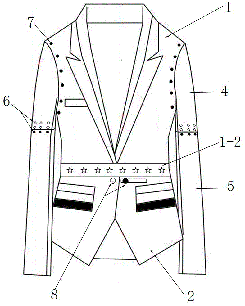 一种尺寸可调校服上衣的制作方法