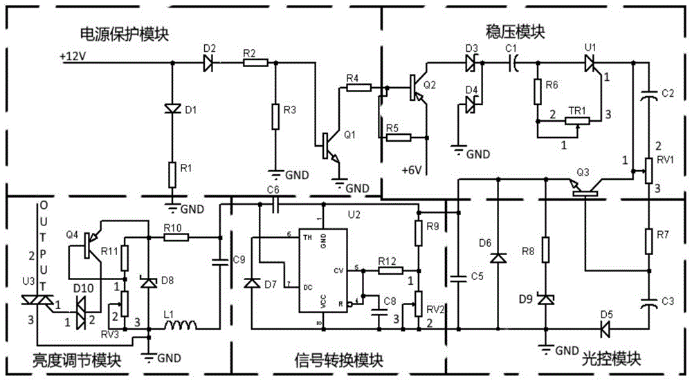 一种智能光控亮度台灯控制电路的制作方法