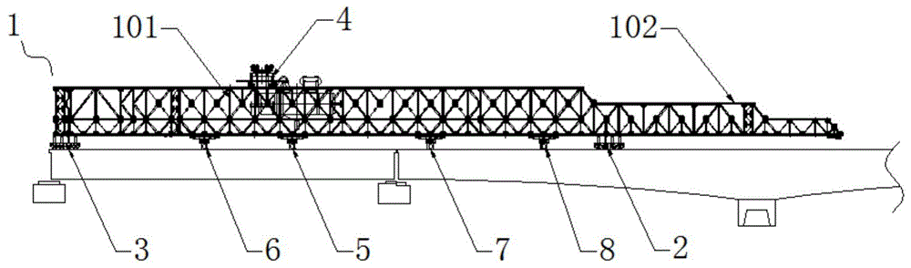 大跨度造桥机及大跨度组合梁连续过孔的工艺方法与流程