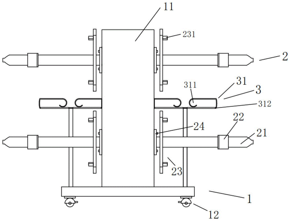 用于电工绝缘套管轮的承放架的制作方法