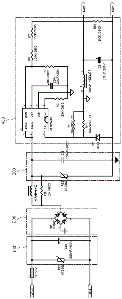 耐2.5K浪涌的LED驱动电路及LED灯的制作方法