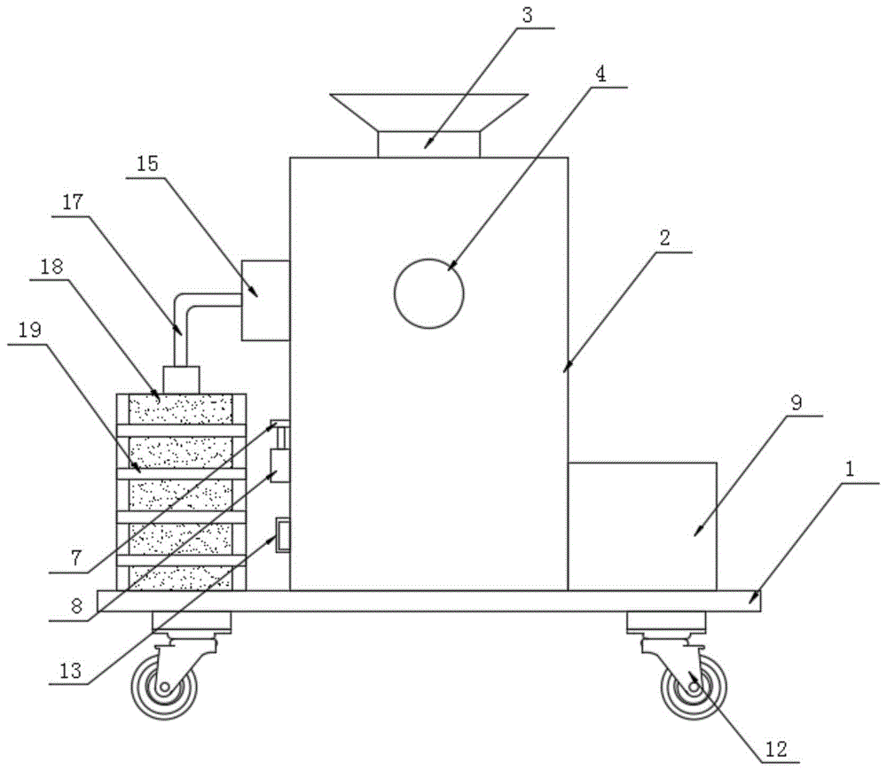 一种强度高质量轻建筑材料原材料的粉碎装置的制作方法