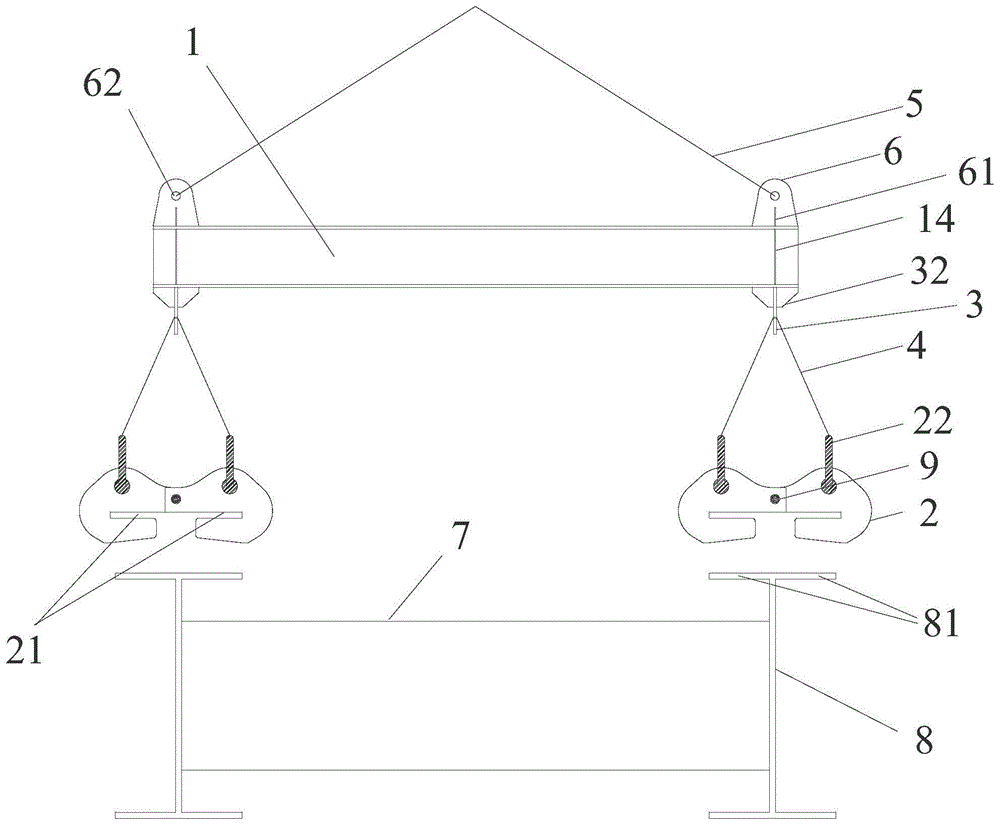 一种π型钢混组合桥梁钢梁的吊装装置的制作方法