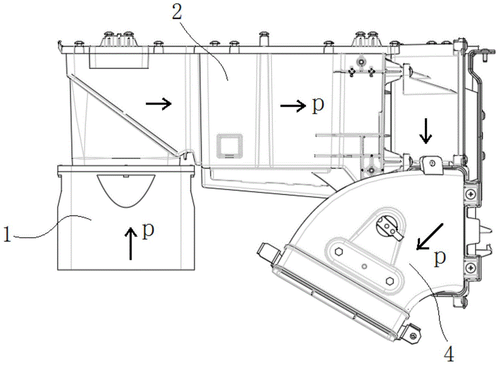 一种烘干风道降噪结构、热泵洗干一体机以及烘干机的制作方法