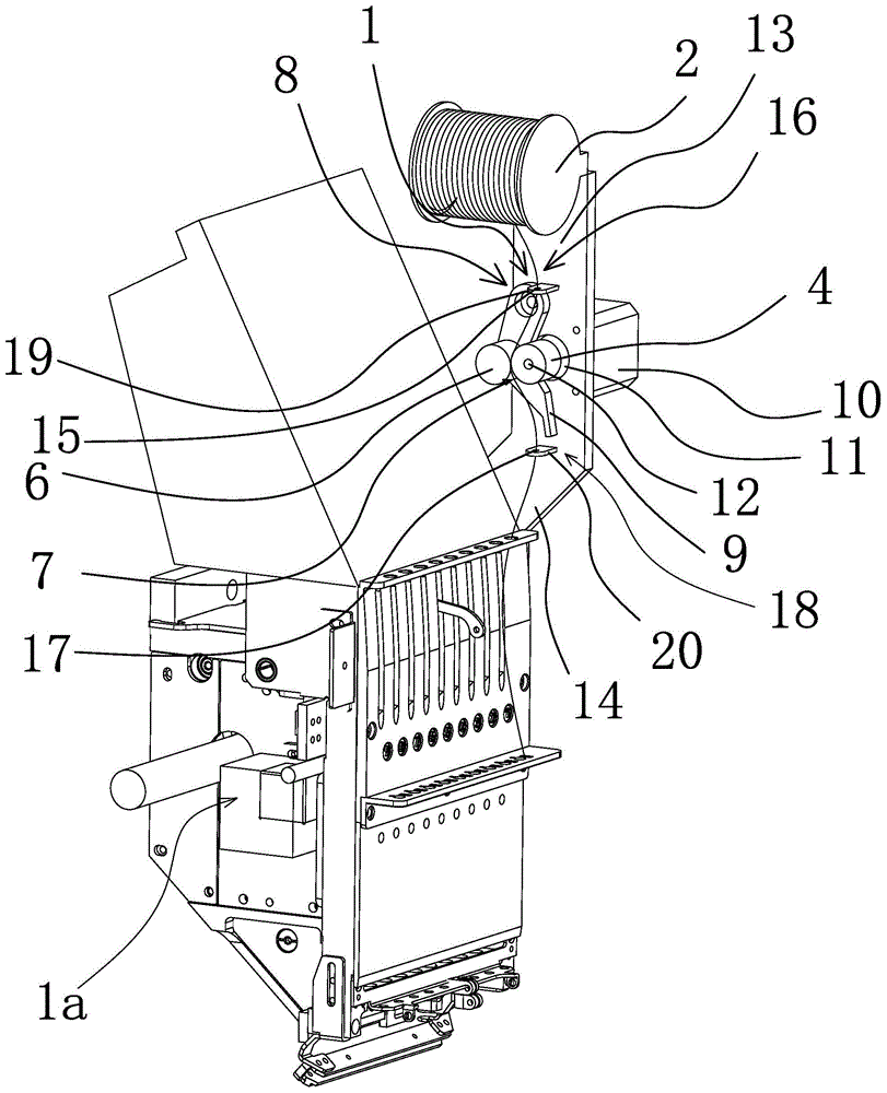 绣花机的主动送线装置的制作方法