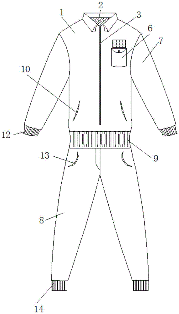 一种便于穿脱的电子厂用防静电无尘工作服的制作方法