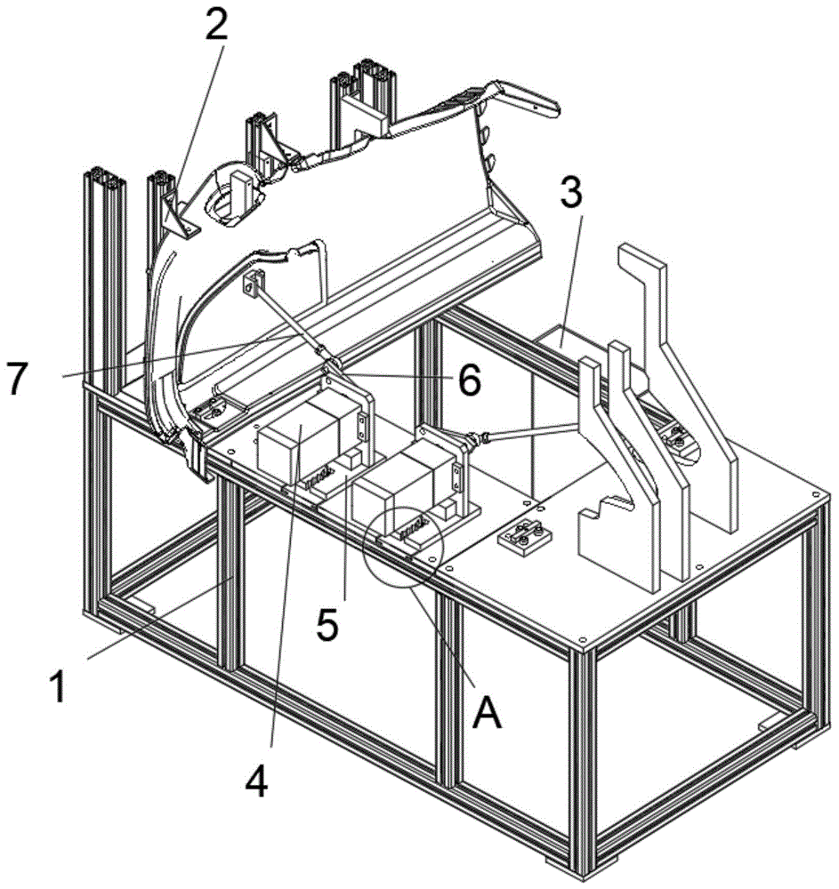 一种汽车行李箱侧护面小门疲劳耐久测试装置的制作方法