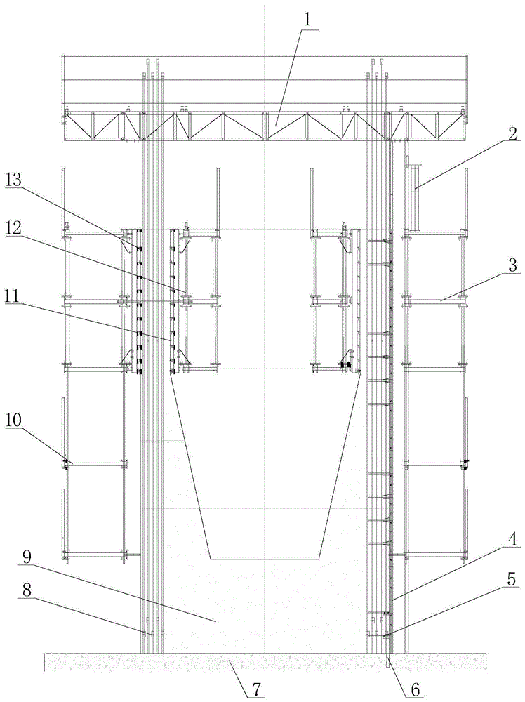 一种桁架整体提升式桥梁高墩爬模装置及施工方法与流程
