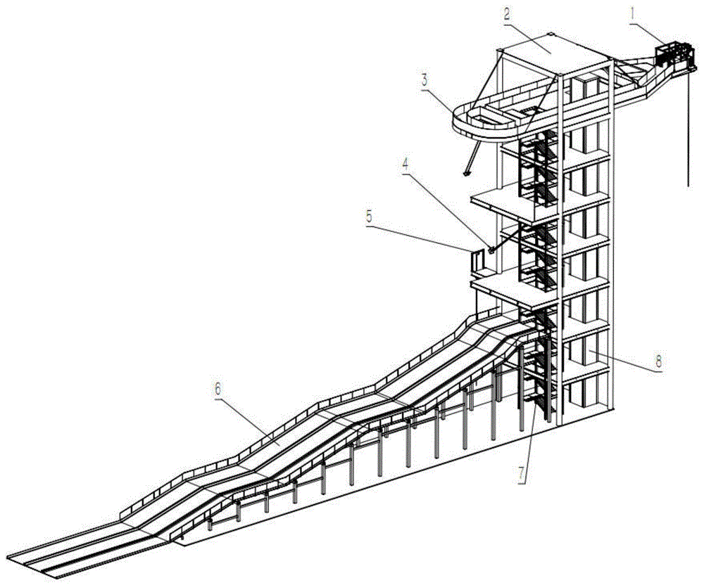一种无动力高架悬空观光游乐平台组合装置的制作方法